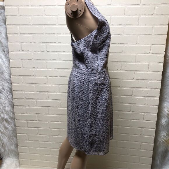 NWT Rebecca Minkoff Womens Gray Plum Lace Pleated Racerback Casual Dress 10 $598 - Picture 13 of 15